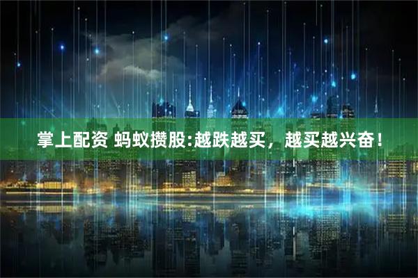 掌上配资 蚂蚁攒股:越跌越买，越买越兴奋！